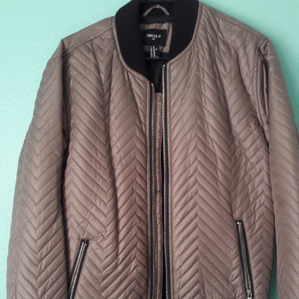 Forever 21 Chevron Pattern Bomber Jacket